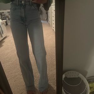 Zara light wash straight leg jeans